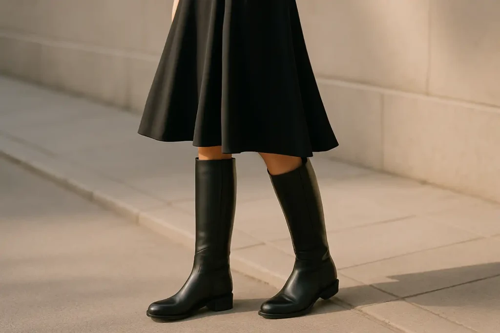 Comment associer des bottes cavalières noires sans paraître stricte ?