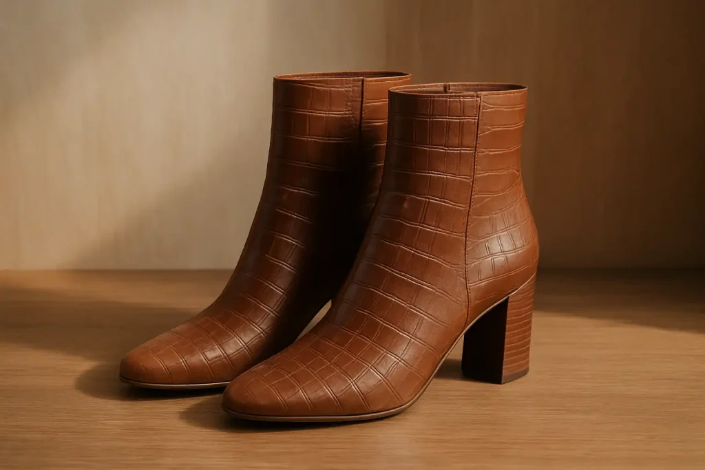 Comment porter des bottines effet croco avec élégance ?