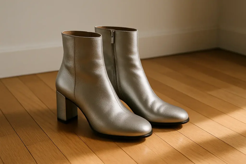 Comment porter des bottines métalliques sans trop briller ?