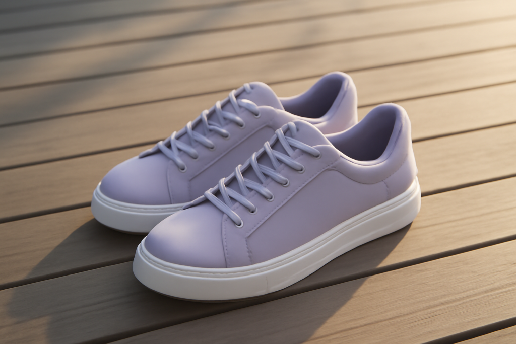 Pourquoi le lilas s’impose sur les baskets cette saison ?