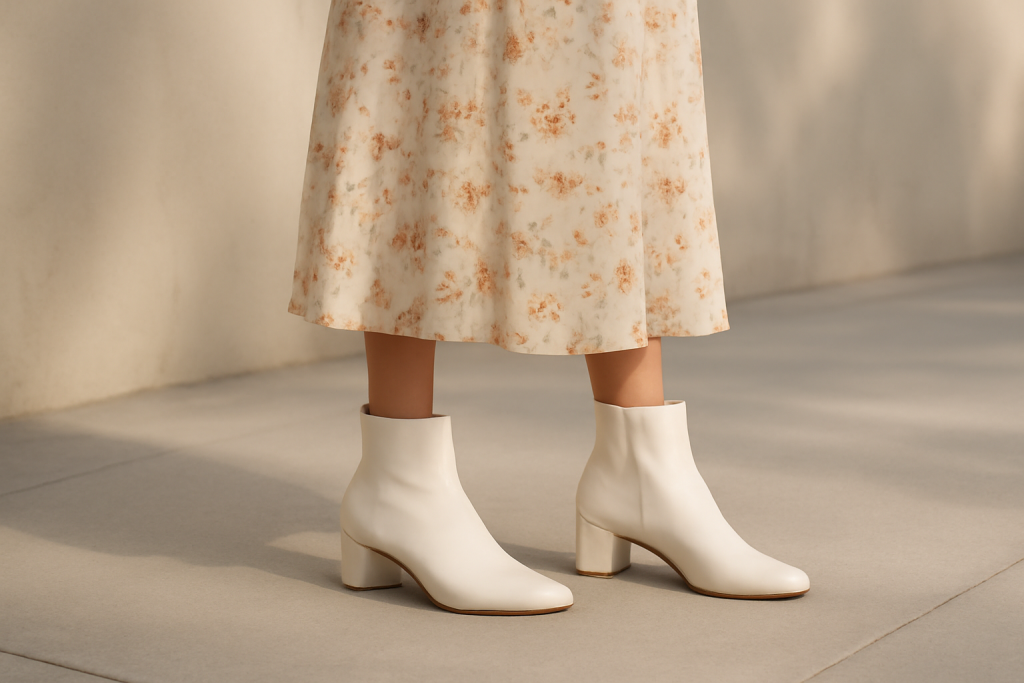 Peut-on porter des bottines blanches avec une robe fleurie ?