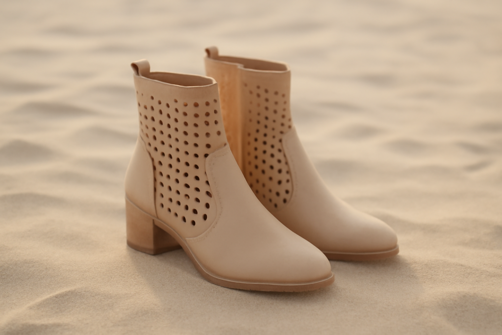 Les bottes ajourées beiges sont-elles adaptées à la plage ?