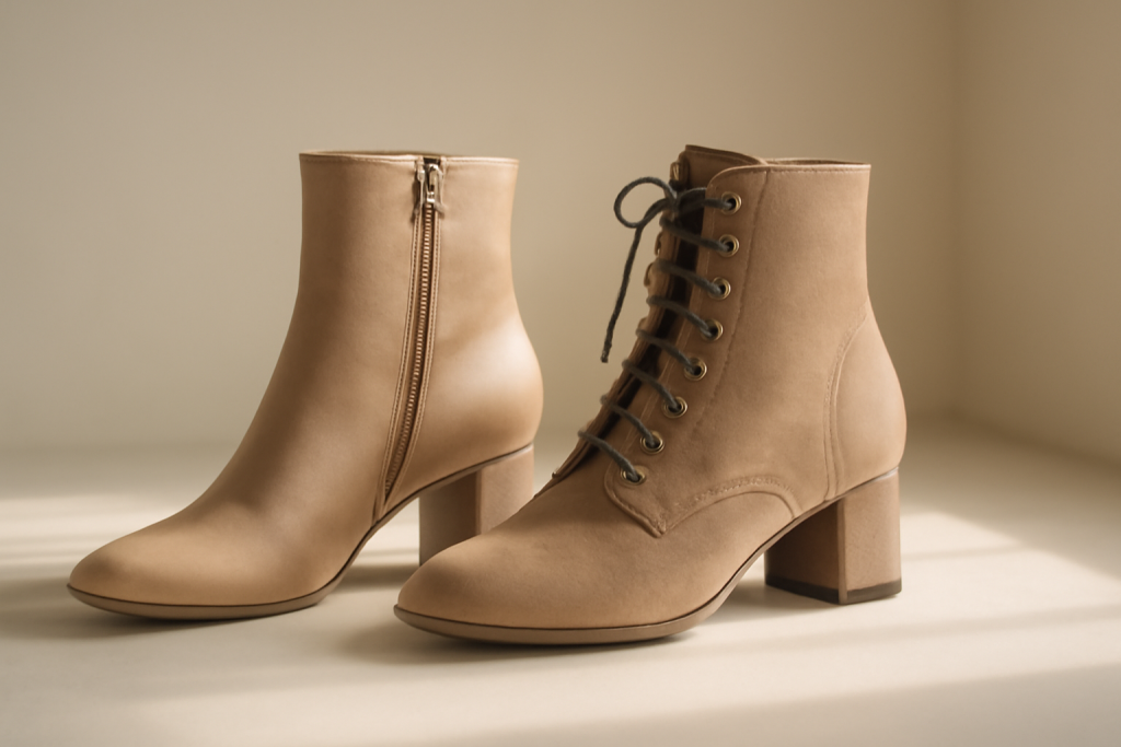 Bottines à zip ou à lacets : lesquelles s&rsquo;enfilent le plus vite ?
