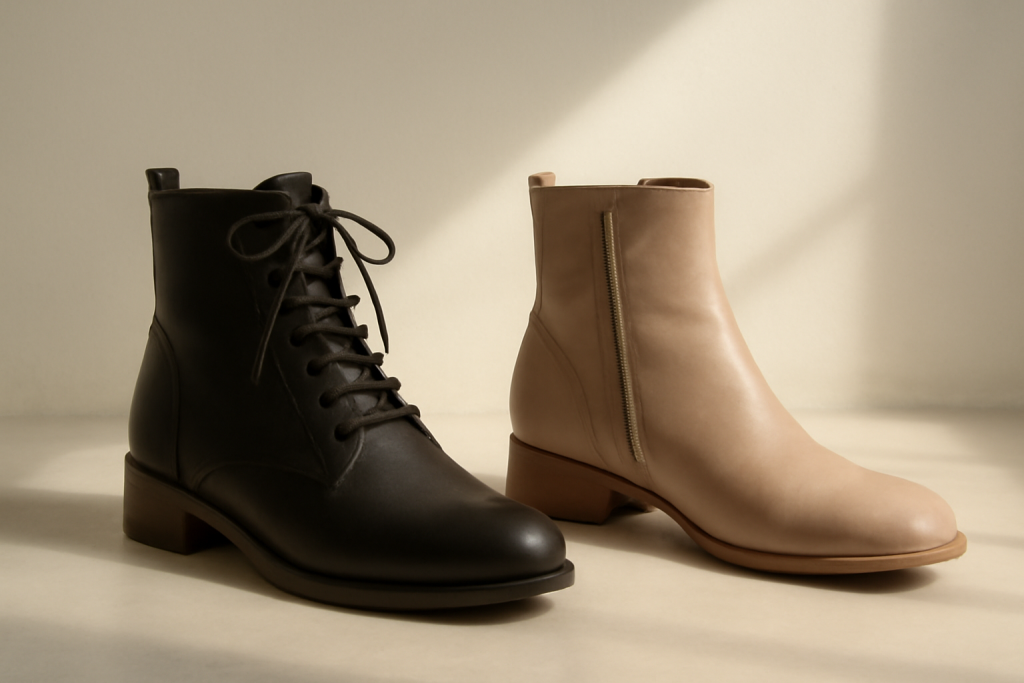 Bottines à zip ou à lacets : lesquelles allongent la jambe ?