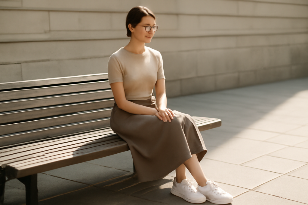 Quel modèle de baskets privilégier avec une jupe midi pour un look moderne ?