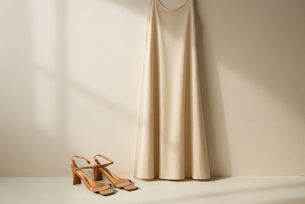 Quel type de sandale valorise une robe longue d&rsquo;été ?